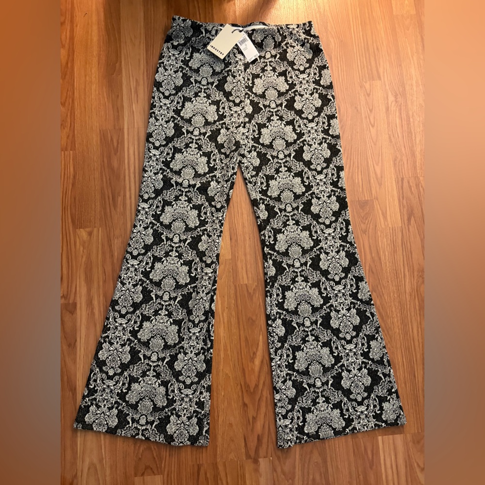 Elegant Black and White Patterned Women's Pants